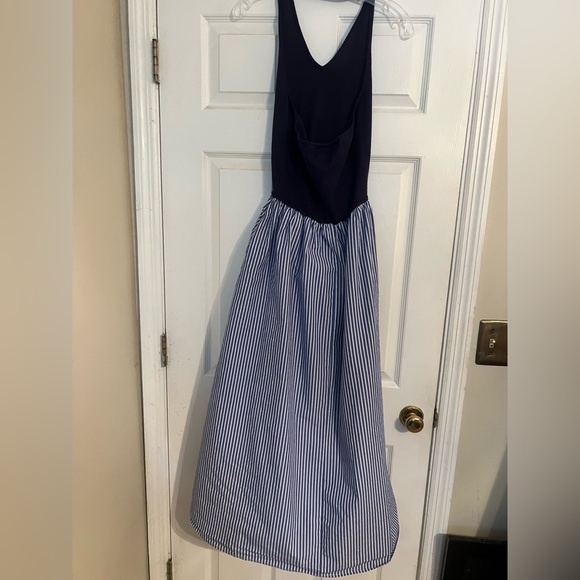 Lalavon Navy and White Striped Dress - Picture 6 of 12